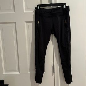 Lulu lemon leggings side zippers mesh lower leg